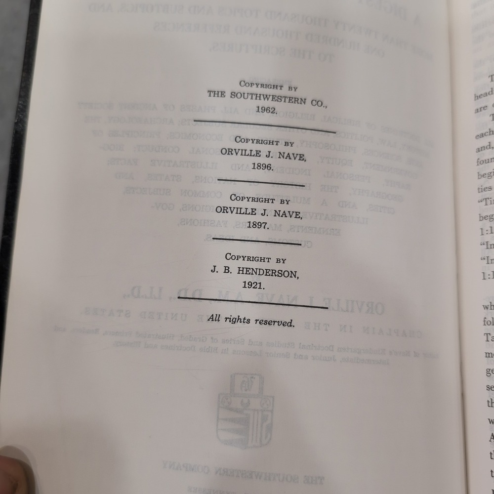 Naves Topical Bible Digest of Holy Scriptures 1962 Southwestern Co Thumb Indexed - Picture 5 of 6